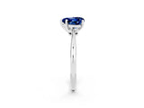White gold Heart Cut Blue Sapphire Solitaire Engagement Ring with Classic Band and Four-Prong Setting_14