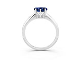 White gold Heart Cut Blue Sapphire Solitaire Engagement Ring with Classic Band and Four-Prong Setting_15