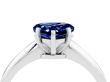 White gold Heart Cut Blue Sapphire Solitaire Engagement Ring with Classic Band and Four-Prong Setting_16