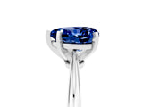White gold Heart Cut Blue Sapphire Solitaire Engagement Ring with Classic Band and Four-Prong Setting_17