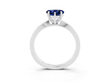 White gold Heart Cut Blue Sapphire Solitaire Engagement Ring with Classic Band and Four-Prong Setting_27