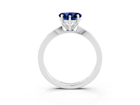 White gold Heart Cut Blue Sapphire Solitaire Engagement Ring with Classic Band and Four-Prong Setting_27