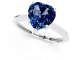 White gold Heart Cut Blue Sapphire Solitaire Engagement Ring with Classic Band and Four-Prong Setting_37