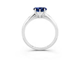 White gold Heart Cut Blue Sapphire Solitaire Engagement Ring with Classic Band and Four-Prong Setting_39