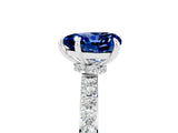 White gold Heart Cut Blue Sapphire Solitaire Engagement Ring with Pavé Band and Four-Prong Setting_5