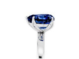 White gold Heart Cut Blue Sapphire Solitaire Ring with Thin Band and Prong Setting_17