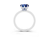White gold Heart Cut Blue Sapphire Solitaire Ring with Thin Band and Prong Setting_21