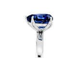 White gold Heart Cut Blue Sapphire Solitaire Ring with Thin Band and Prong Setting_23