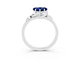 Platinum 4.14 Carat Heart Blue Sapphire Solitaire Ring with Twist Band and Four-Prong Setting