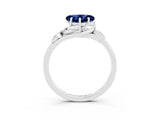 Platinum 4.14 Carat Heart Blue Sapphire Solitaire Ring with Twist Band and Four-Prong Setting
