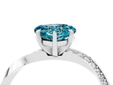 White gold Heart Cut Blue Topaz Engagement Ring with Side Stone Accents and Four-Prong Setting_100