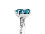 White gold Heart Cut Blue Topaz Engagement Ring with Side Stone Accents and Four-Prong Setting_101