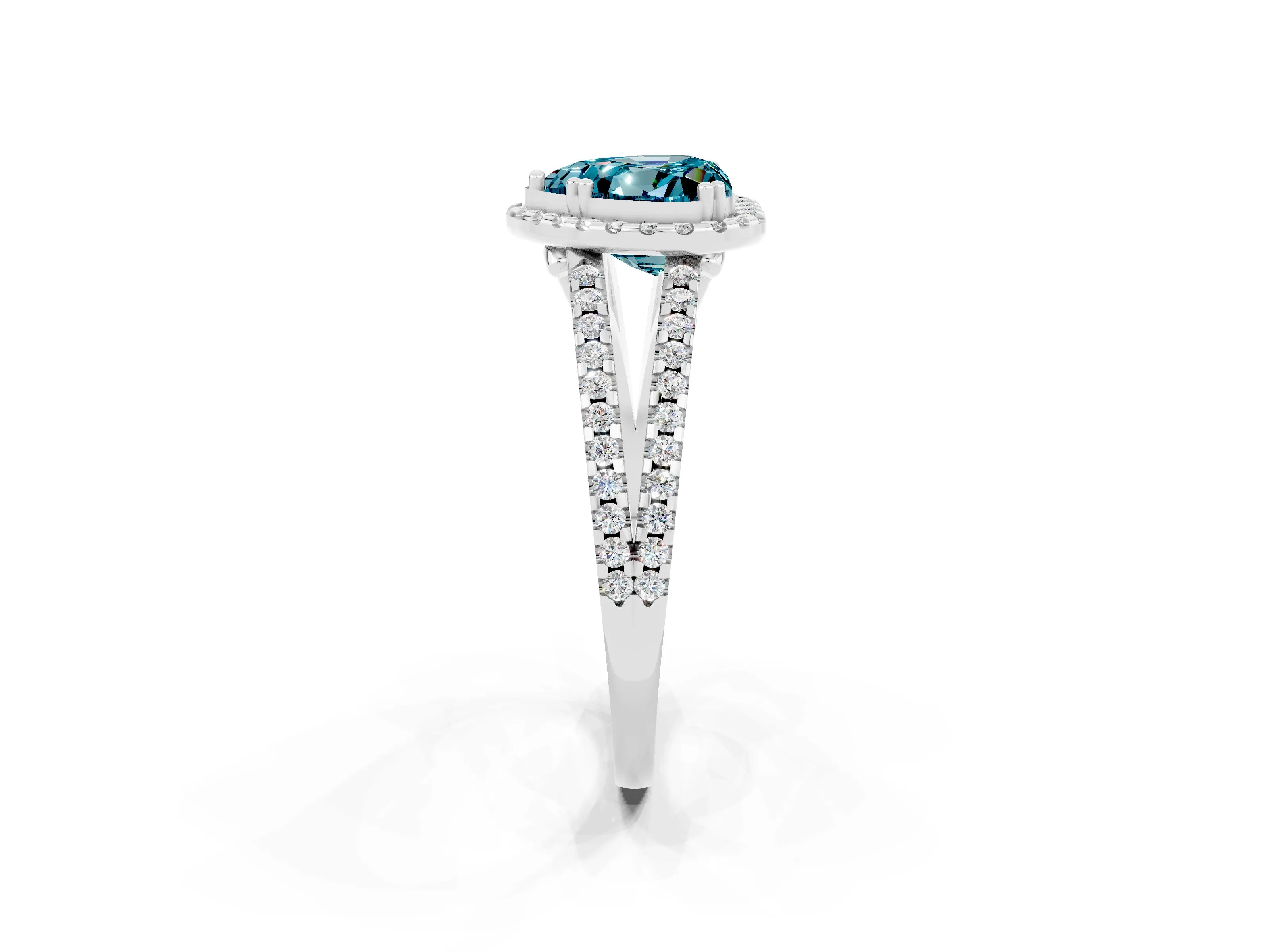 White gold Heart Cut Blue Topaz Halo Split Shank Engagement Ring_14