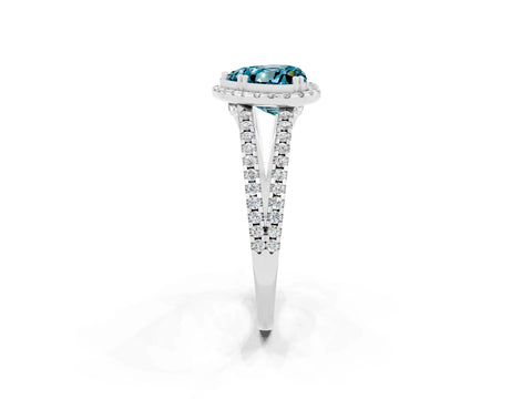 White gold Heart Cut Blue Topaz Halo Split Shank Engagement Ring_14