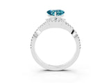 White gold Heart Cut Blue Topaz  Halo Twist Band Solitaire Prong Setting Ring_27