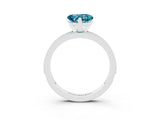 White gold Heart Cut Blue Topaz Milgrain Pavé Engagement Ring with Four-Prong Setting_15