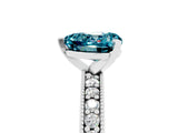 White gold Heart Cut Blue Topaz Milgrain Pavé Engagement Ring with Four-Prong Setting_17