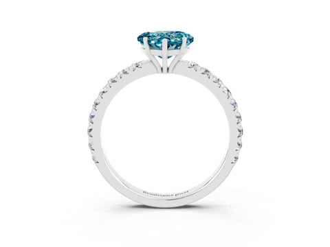 White gold Heart Cut Blue Topaz Pavé Solitaire Engagement Ring with Four-Prong Setting_15