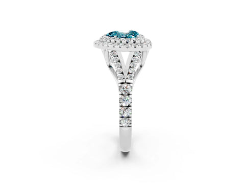 White gold Heart Cut Blue Topaz Pavé Split Shank Double Halo Engagement Ring_2