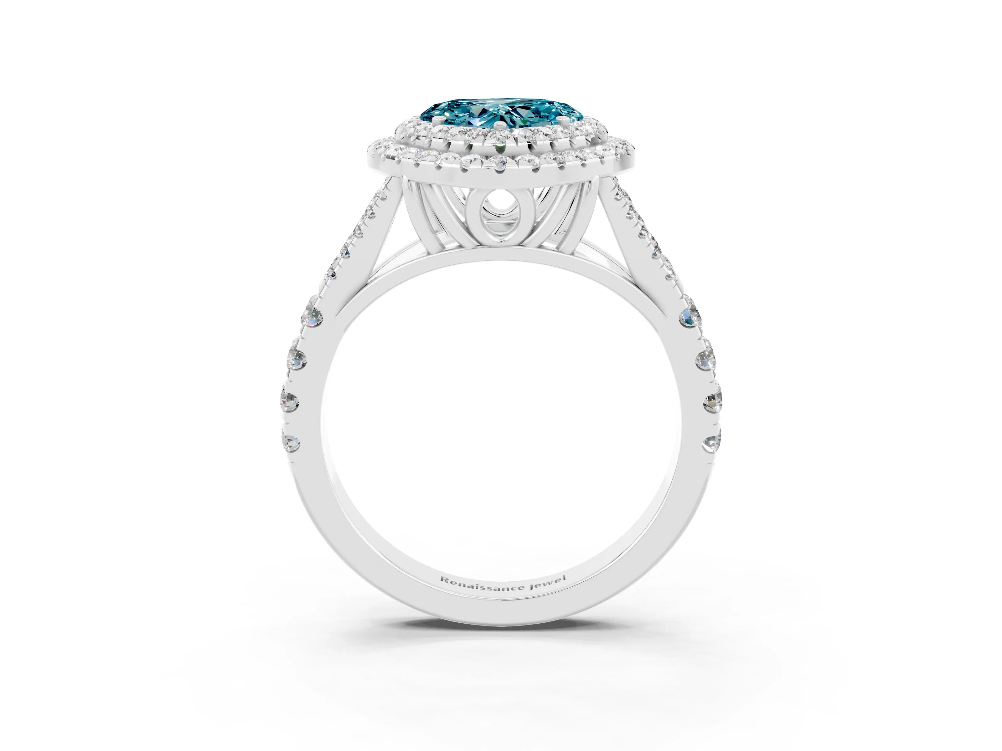 White gold Heart Cut Blue Topaz Pavé Split Shank Double Halo Engagement Ring_3