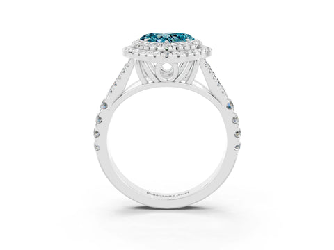 White gold Heart Cut Blue Topaz Pavé Split Shank Double Halo Engagement Ring_3
