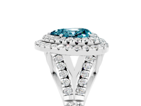 White gold Heart Cut Blue Topaz Pavé Split Shank Double Halo Engagement Ring_5