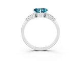 White gold Heart Cut Blue Topaz Ring with Side Stones and Four-Prong Setting_39