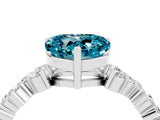 White gold Heart Cut Blue Topaz Scattered Round Accent Ring with Prong Setting_28