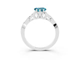 White gold Heart Cut Blue Topaz Solitaire Celtic Knot Ring with Four-Prong Setting_15