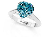 White gold Heart Cut Blue Topaz Solitaire Engagement Ring with Cathedral Setting and Four-Prong Mount_115