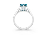 White gold Heart Cut Blue Topaz Solitaire Engagement Ring with Cathedral Setting and Four-Prong Mount_21