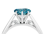 White gold Heart Cut Blue Topaz Solitaire Engagement Ring with Cathedral Setting and Four-Prong Mount_22