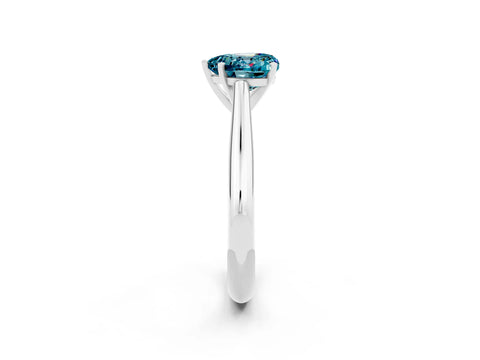 White gold Heart Cut Blue Topaz Solitaire Engagement Ring with Cathedral Setting and Four-Prong Mount_26