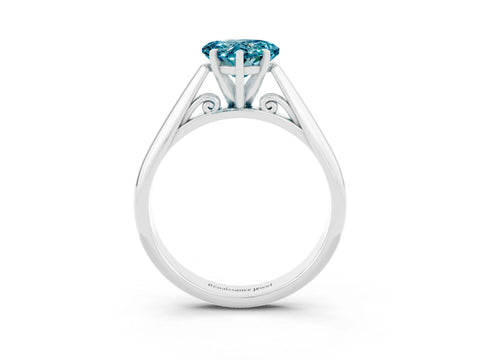 White gold Heart Cut Blue Topaz Solitaire Engagement Ring with Cathedral Setting and Four-Prong Mount_27