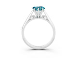 White gold Heart Cut Blue Topaz Solitaire Engagement Ring with Cathedral Setting and Four-Prong Mount_57