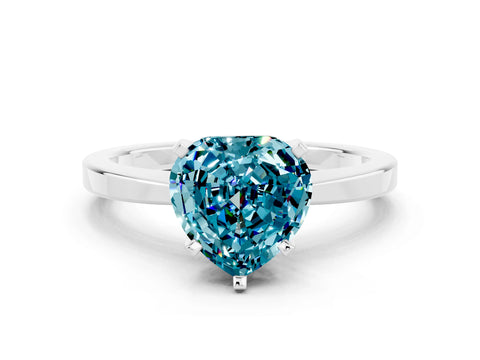 White gold Heart Cut Blue Topaz Solitaire Engagement Ring with Classic Band and Four-Prong Setting_36