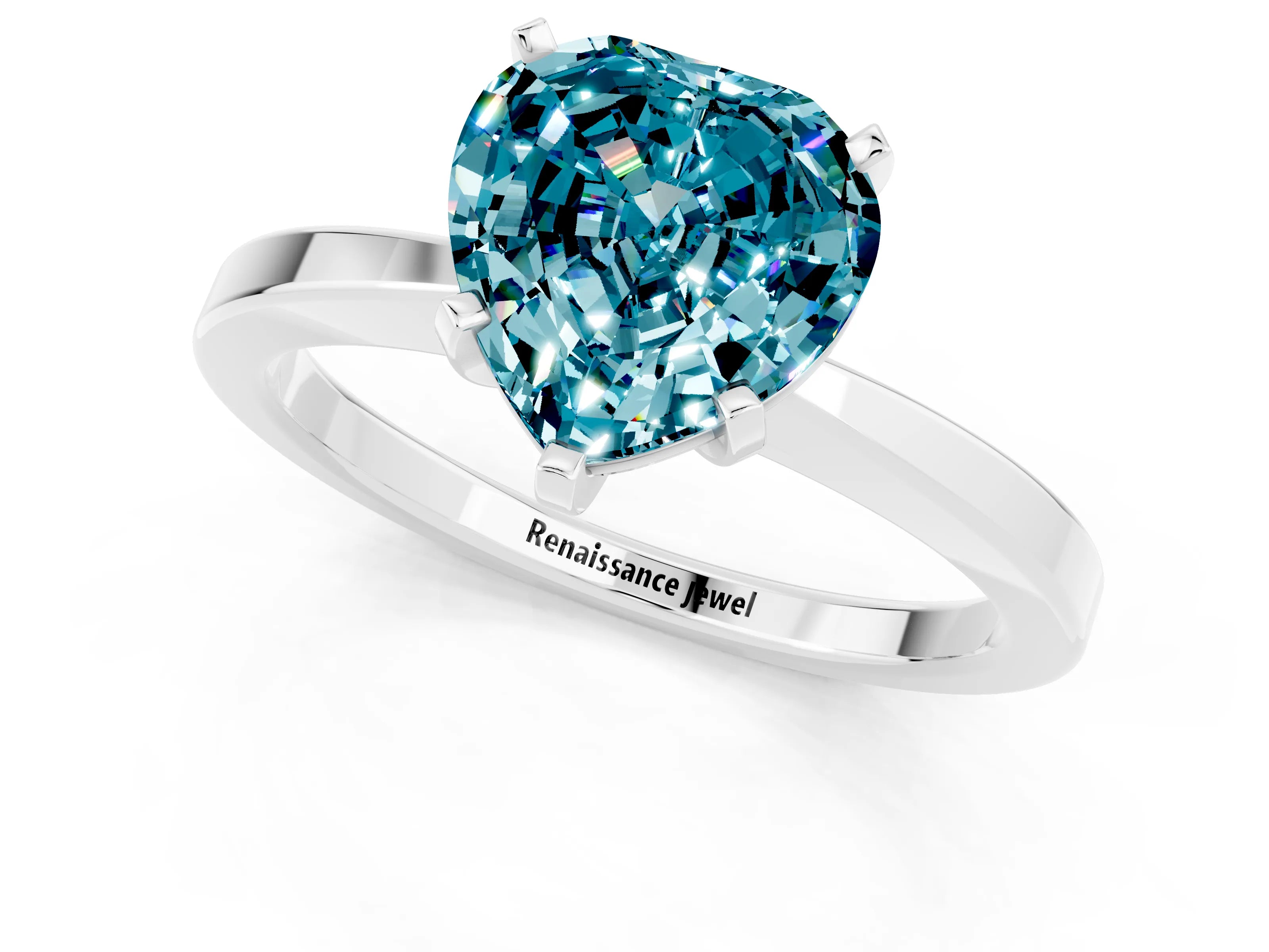 White gold Heart Cut Blue Topaz Solitaire Engagement Ring with Classic Band and Four-Prong Setting_37