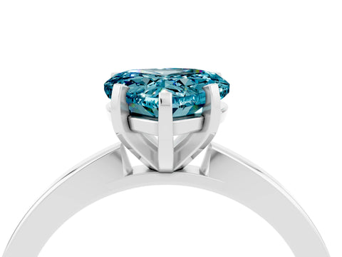 White gold Heart Cut Blue Topaz Solitaire Engagement Ring with Classic Band and Four-Prong Setting_40
