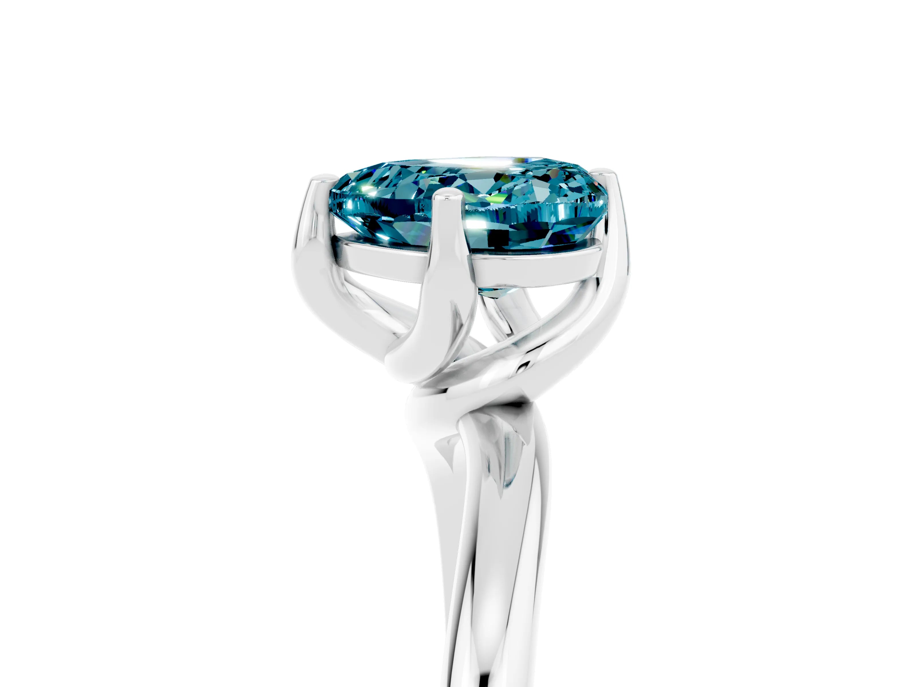 White gold Heart Cut Blue Topaz Solitaire Engagement Ring with Four-Prong Setting and Classic Band_17