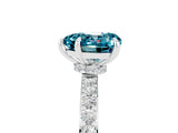 White gold Heart Cut Blue Topaz Solitaire Engagement Ring with Pavé Band and Four-Prong Setting_5