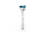 White gold Heart Cut Blue Topaz Solitaire Engagement Ring with Round Band and Four-Prong Setting_2
