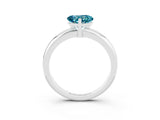 White gold Heart Cut Blue Topaz Solitaire Engagement Ring with Round Band and Four-Prong Setting_3