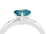 White gold Heart Cut Blue Topaz Solitaire Engagement Ring with Round Band and Four-Prong Setting_4