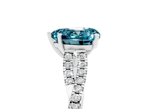 White gold Heart Cut Blue Topaz Solitaire Engagement Ring with Twisted Pavé Band and Four-Prong Setting_17