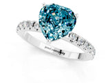 White gold Heart Cut Blue Topaz Solitaire Pavé Band with Four-Prong Setting_1