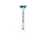 White gold Heart Cut Blue Topaz Solitaire Pavé Band with Four-Prong Setting_2