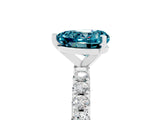 White gold Heart Cut Blue Topaz Solitaire Pavé Band with Four-Prong Setting_5