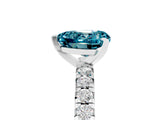 White gold Heart Cut Blue Topaz Solitaire Pavé Engagement Ring with Round Band and Prong Setting_77