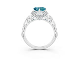 White gold Heart Cut Blue Topaz Solitaire Ring with Filigree Band and Four-Prong Setting_27