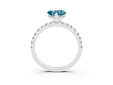 White gold Heart Cut Blue Topaz Solitaire Ring with Pavé Band and Four-Prong Setting_39